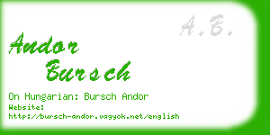 andor bursch business card